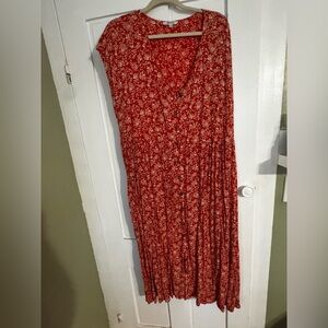 Madewell Red and White Floral Blouse